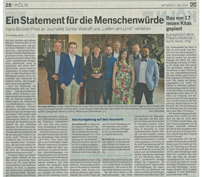KolnischeRundschau20190501HansBocklerPreis