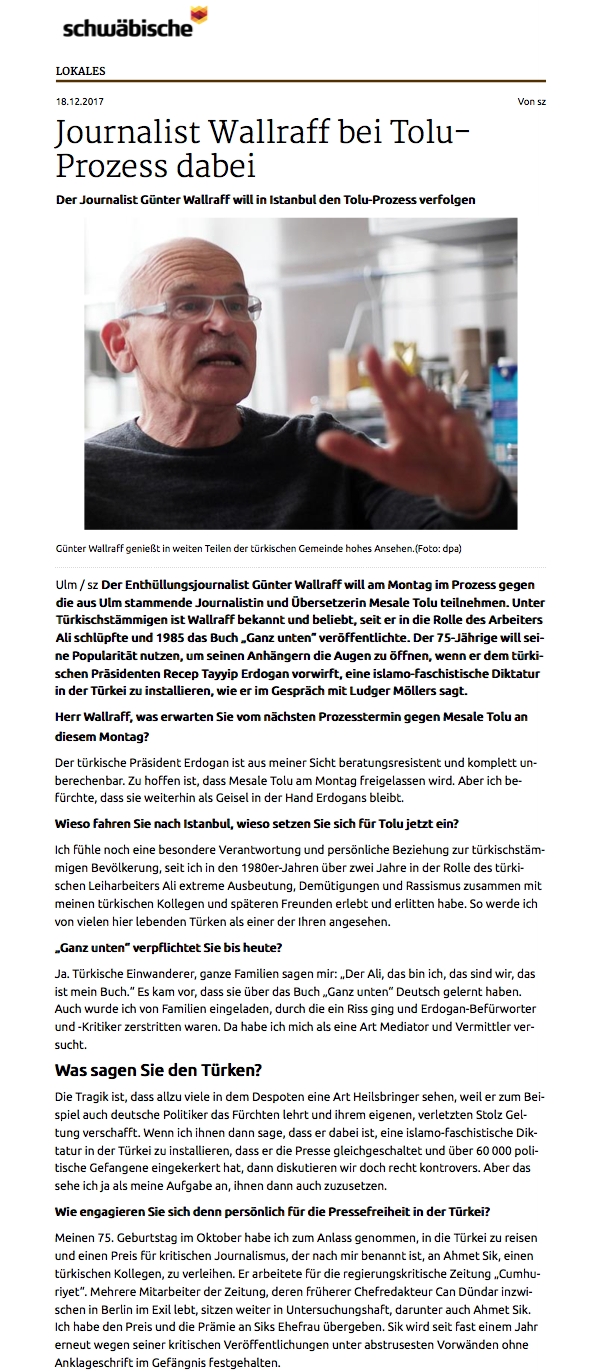 SchwabischeZeitungGunterWallraffErdoganinstalliertislamofaschistischeDiktatur